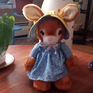 Vintage Unlimited Inc. Easter Bunny Rabbit Spring Bonnet Plush Stuffed Animal